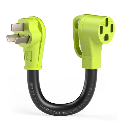 Convertidor de adaptador de enchufe de secadora/horno/estufa, 6AWG 50A, 1.6 pies, 4 clavijas a 3 clavijas, cable NEMA 10-50P a 14-50R STW 3/C de