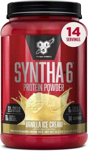 Miniatura 22 de BSN SYNTHA-6 Proteína de suero de leche en polvo con caseína micelar, aislado de proteína de leche, sabor a masa para pastel de chocolate, 48