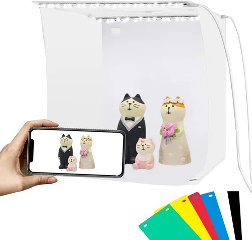 Miniatura 15 de Caja de luz, PULUZ 11.8"/30cm Caja de luz para estudio fotográfico, caja de luz portátil con brillo ajustable, caja de luz profesional plegable