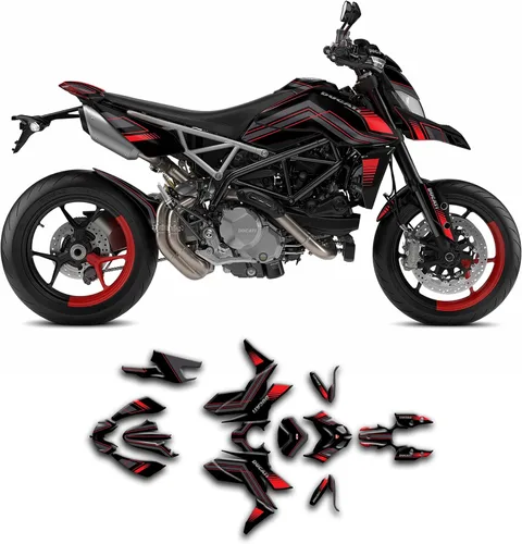 Miniatura 19 de Kit de calcomanías personalizadas para Supermoto Hypermotard 950 Hypermotard950 2019 2020 2021 2022 2023, rojo y blanco, DCTHYP9519N001-B-KO