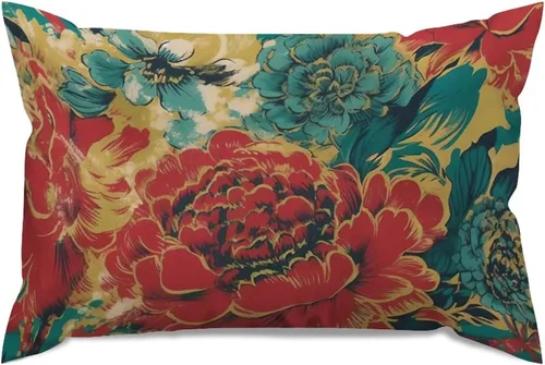 Miniatura 78 de ArogGeld Funda de almohada blanca con flores chinoiserie, funda de almohada para sofá, diseño floral verde y blanco, funda de almohada de lino A-12