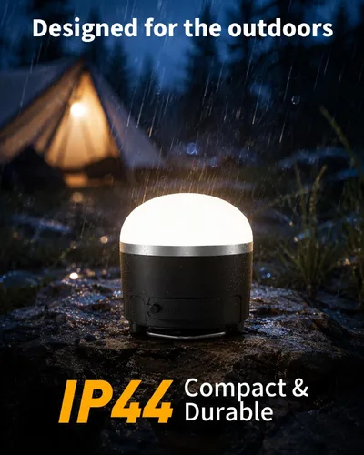 Miniatura 6 de Linterna de campamento recargable de 1000 lm, luz portátil compacta de 110 horas de funcionamiento con 5 niveles de brillo, base magnética, luz