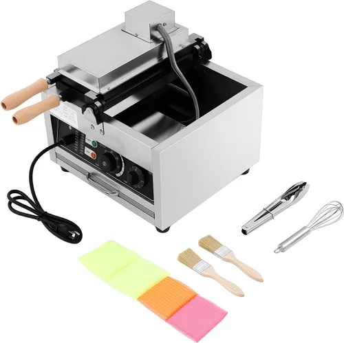 Miniatura 6 de Máquina eléctrica comercial para hacer gofres de huevos de 6 rejillas, máquina de panadería antiadherente, máquina panadera para panqueques