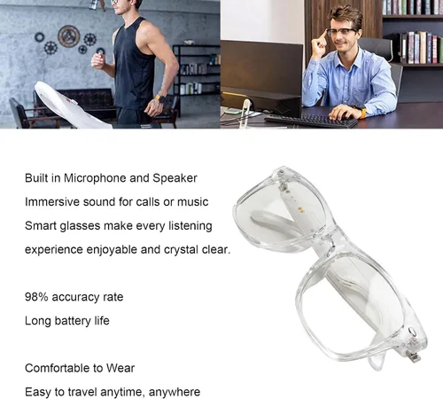 Miniatura 3 de Blue Tech - Gafas Bluetooth para mujer, lentes Bluetooth con altavoces, gafas de traducción AI en tiempo real, soporte de traducción en tiempo real