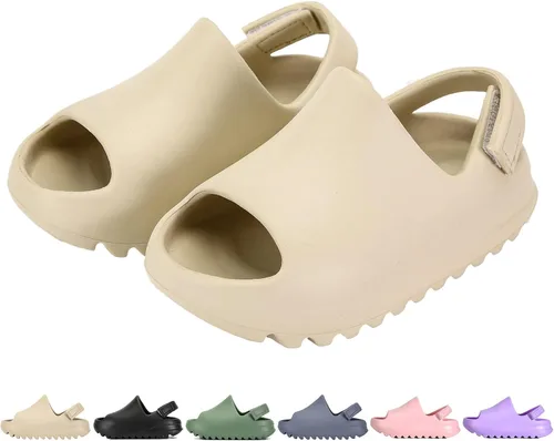Sandalias de verano para niños pequeños, sandalias antideslizantes para la ducha, playa, piscina, sandalias blancas para niños y niñas, zapatos de