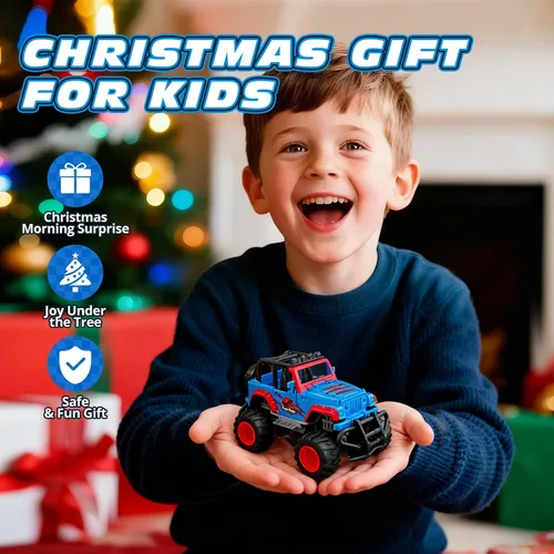 Miniatura 7 de Tecnock Mini auto RC para niños, auto a control remoto a escala 1:32 con batería recargable tipo C, 2.4 GHz duradero pequeño camión RC con fácil Azul