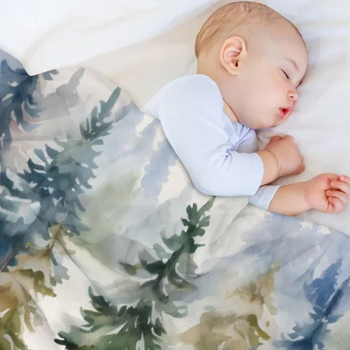 Miniatura 7 de Manta de invierno de acuarela de Navidad en el bosque, manta cálida y acogedora para sofá, cama para adultos, 30 x 40 pulgadas, manta de microfibra
