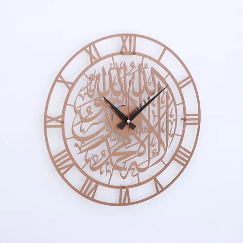 Miniatura 8 de iwa concept Primer reloj silencioso islámico de metal Kalima Decoraciones de pared de Ramadán islámico Regalo moderno de inauguración de la casa