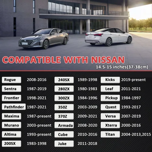 Miniatura 2 de West Llama - Funda personalizada para volante de automóvil para Nissan (Negro-Tamaño estándar)
