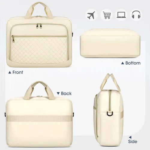 Miniatura 8 de NEWHEY Bolsa para laptop de 17.3 pulgadas, maletín para computadora portátil para mujeres y hombres, bolsa de hombro impermeable, bolsa de mensajero