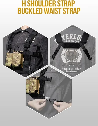 Miniatura 7 de ONETIGRIS ROC Chest Rig Panel modular táctico con correa de hombro extraíble y correa de cintura