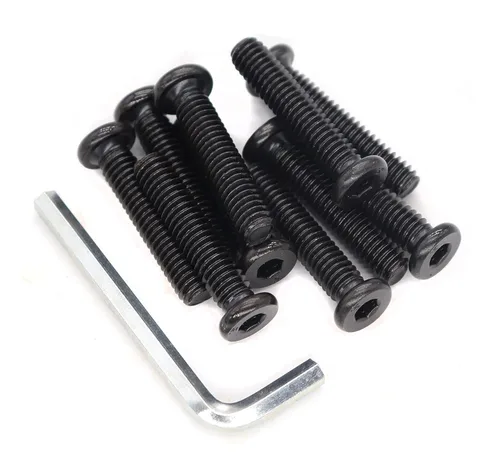 Miniatura 6 de Paquete de 10 tornillos hexagonales negros de 5/16-18 x 1 pulgada para muebles, silla, mesa, escritorio, cama de cuna, rosca completa