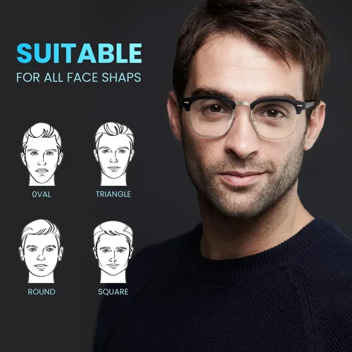 Miniatura 5 de Racico Gafas de luz azul para hombres y mujeres - Material mixto + Marcos de metal con revestimiento de protección UV