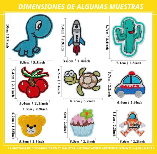 Miniatura 2 de Harsgs 70 parches bordados de estilos surtidos al azar, colores vivos brillantes, apliques de parche para coser o planchar para ropa, vestido, 80