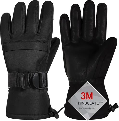 Guantes de esquí, guantes de nieve impermeables y transpirables más cálidos para clima frío, se adaptan tanto a hombres como a mujeres, para padres