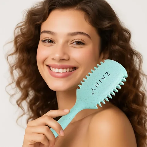Miniatura 9 de ZAINY Juego de 2 cepillos para definir rizos para cabello rizado, peine de dientes anchos para rizos, cepillo desenredante para el cabello húmedo