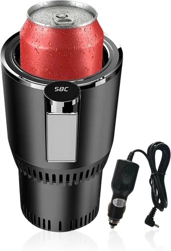 Enfriador y calentador inteligente 2 en 1 para vasos de automóvil, taza inteligente para automóvil con pantalla LED de temperatura y control táctil,