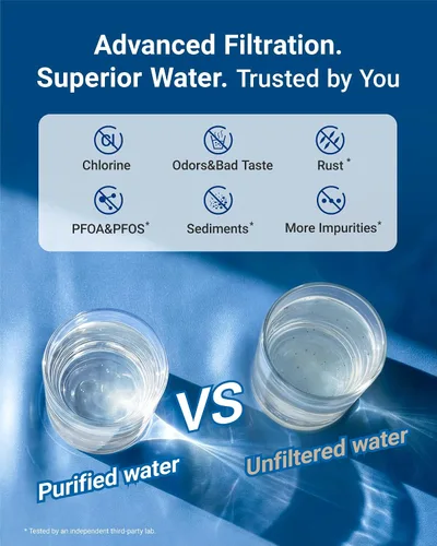 Miniatura 4 de AQUA CREST Filtro de agua en línea GXRTQR, certificado NSF, repuesto para GE® GXRTQR, GXRTQ, medios de bloque de carbono que garantizan una