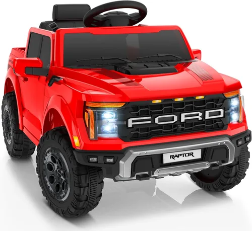 First Ride On - Auto Ford F-150 Raptor de 12 voltios con licencia para niños, juguetes para montar con control remoto, vehículo eléctrico para niños