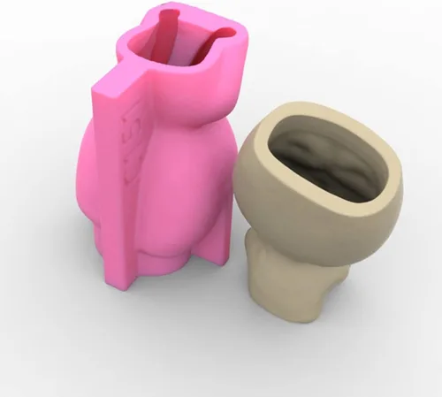 Miniatura 3 de Moldes de hormigón para macetas, 2 piezas de molde de silicona para macetas de figura de cabeza de niña pequeña, molde de silicona para decoración