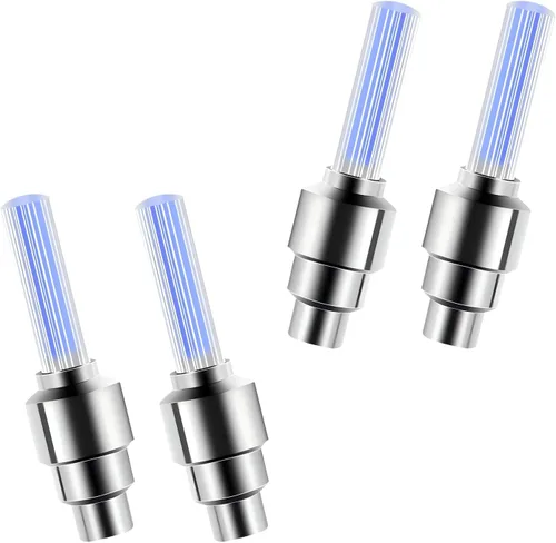 4 luces de rueda de bicicleta, tapas LED de vástago de válvula de flash automático, luces de neumáticos impermeables para seguridad y decoración de