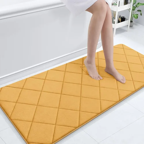 Miniatura 84 de OLANLY Tapete de baño de espuma viscoelástica de 24 x 16 pulgadas, ultra suave y absorbente, lavable a máquina, cómodo tapete de baño para suelo