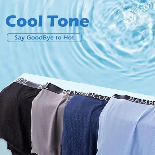 Miniatura 7 de BAMBOO COOL Men's Cool Breathable Mesh Underwear Moisture-Wicking Boxer Briefs Performance 4 Pack