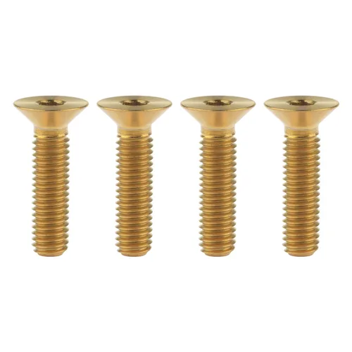 Miniatura 24 de Titanium Ti M5x10 12 15 20 0.984 in cabeza plana avellanada Tornillos hexagonales Tornillos de cabeza plana, paquete de 4 (M5x10mm, Negro)