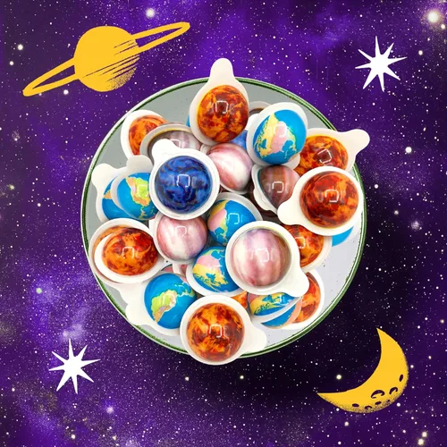 Miniatura 6 de Planet Mix Gomitas de Caramelo en Bolitas - Tarro de 19 onzas (30 unidades) - Centro de mermelada de fresa - Caramelo masticable envuelto