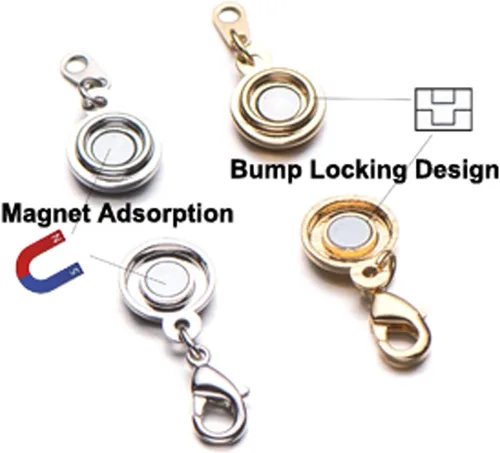 Miniatura 3 de Zpsolution Cierre Magnético de Bloqueo para Joyería, Cierres Magnéticos para Collares y Pulseras, Extensor de Cadena para Hacer Joyería Redondo 4pcs