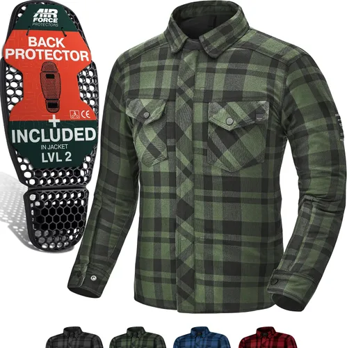 Miniatura 25 de SHIMA RENEGADE MEN 2 Camisa de motocicleta para hombre – Chaqueta de franela de motociclista a cuadros blindados con fibra QL – Aramida y capa