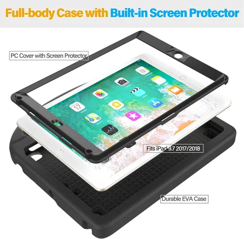 Miniatura 5 de SUPLIK Funda para niños para iPad 5ª/6ª Generación (9.7 pulgadas, 2017/2018), iPad Air 2/1 & Pro 9.7 con protector de pantalla, cubierta protectora