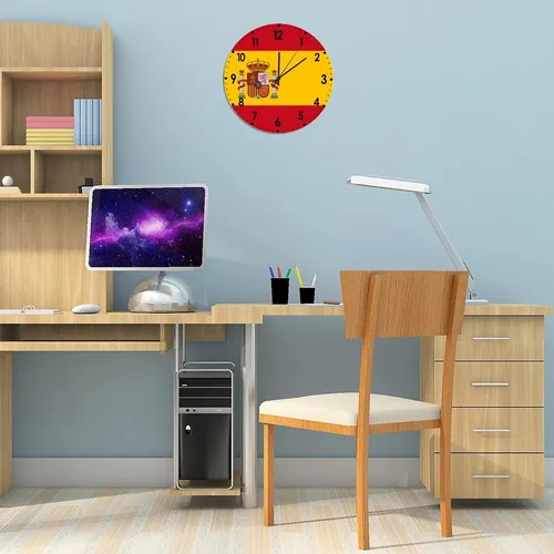 Miniatura 208 de Cheyan Reloj de pared con bandera de Canadá de 12 pulgadas, silencioso, sin tictac, de PVC, funciona con pilas, reloj redondo decorativo, regalo