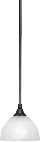 Miniatura 46 de Toltec Lighting Tallo Colgado Mini colgante, acabado de cobre negro, 3.5" cuadrado humo burbuja vidrio