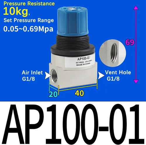 Miniatura 2 de AP100-01/02 AP100-01-X201 AP100-02-X201 Pneumatic Overflow Valve Pressure Adjustment Valves(AP100-01)