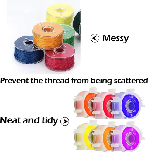 Miniatura 3 de YBEATY 80 clips de bobina de coser, pequeños kits de soportes de bobina transparentes, abrazaderas de hilo de plástico, organizadores de bobinas