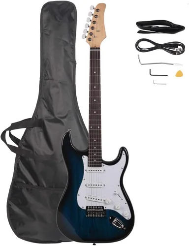 Miniatura 14 de Guitarra eléctrica de diapasón de palisandro de 39 pulgadas, kit de guitarra eléctrica para principiantes de cuerpo sólido de tamaño completo