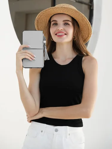 Miniatura 2 de Befen - Bolso clutch de mano de cuero con correa para teléfono celular, organizador de tarjetas