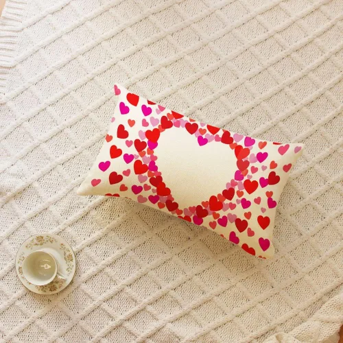 Miniatura 4 de Ogiselestyle Funda de almohada lumbar de corazón de amor de San Valentín, 12 x 20 pulgadas, decoración de aniversario, boda, para sofá