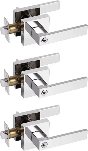 Miniatura 92 de Probrico Paquete de 4 manijas de puerta simuladas en negro mate, manijas interiores que no giran, manijas reversibles resistentes para interiores
