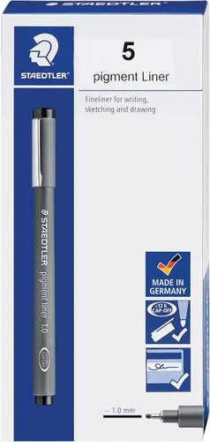 Miniatura 11 de Staedtler Delineador de Pigmentos, Pluma Delineadora para Dibujo, Bocetos, Diario, 0.05mm (0.002 in), Negro, Caja de 5 Plumas, 308 0059M