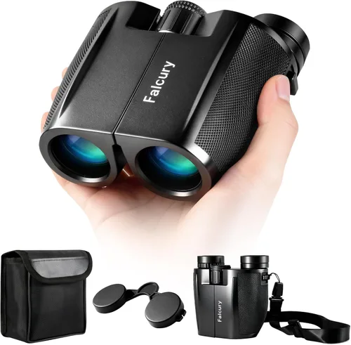 Binoculares compactos de 10 x 25 para adultos y niños, de alta potencia, plegables, ligeros y de fácil enfoque para observación de aves, viajes,
