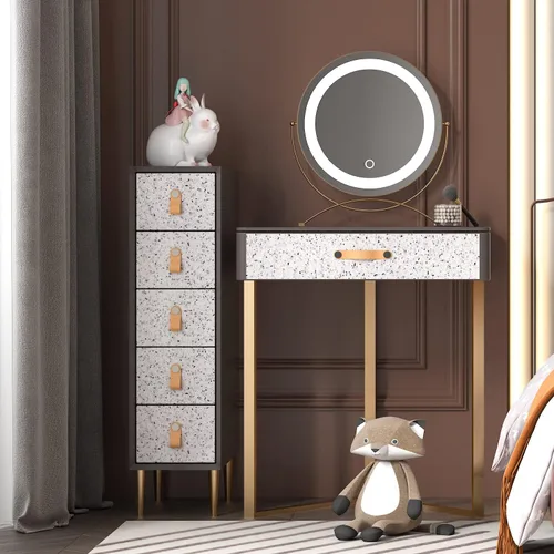 Miniatura 4 de Papel de contacto de terrazo gris y blanco de 88 x 16 pulgadas, papel adhesivo de granito para encimera de cocina, papel tapiz adhesivo