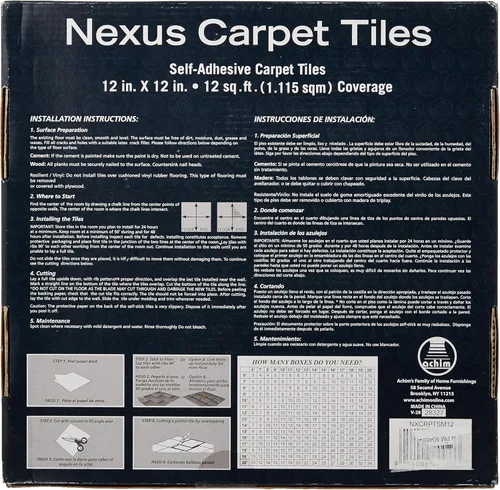 Miniatura 3 de Tapete autoadhesivo para enmoquetado Nexus de 12 x 12 pulgadas, color borgoña, de Achim Home Furnishings, NXCRPTSM12 Humo
