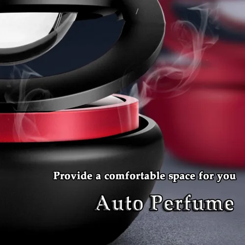 Miniatura 7 de Ambientador de aire para automóvil Kwak's, purificador de aire recargable giratorio con energía solar para tablero de interior del automóvil, Negro