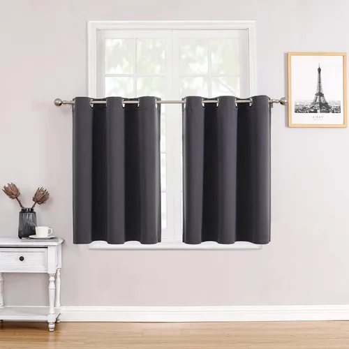 Miniatura 126 de ChrisDowa - Cortinas de cenefa pequeñas para cocina, cortinas cortas con ojales y aislamiento térmico para oscurecer la sala y habitación
