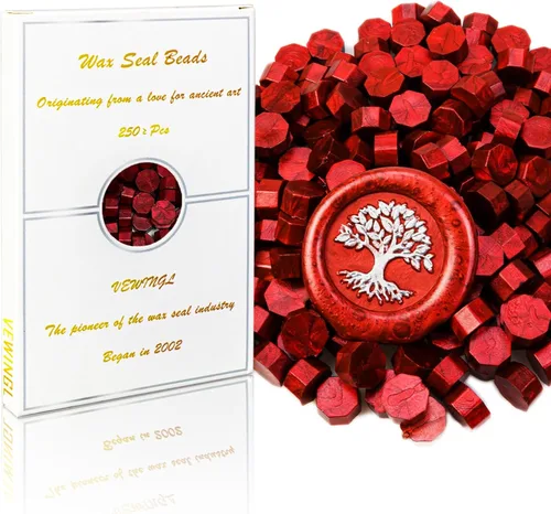 VEWINGL 250 Piezas Cuentas de Sello de Cera para Sellos de Cera, Tarjetas, Invitaciones de Boda, Embalaje de Vino, Envoltura de Regalo, Sobres (250,