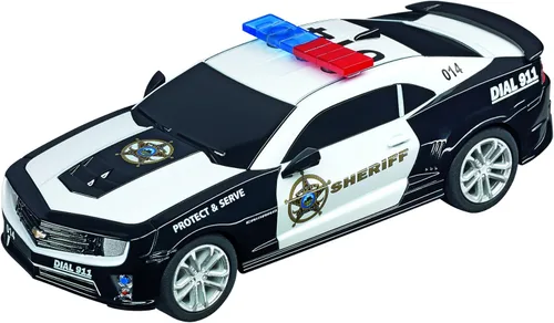 Miniatura 4 de Carrera 63519 Policía, conjunto de pista de carreras para auto ranurado eléctrico a escala 1:43 con rampa de salto