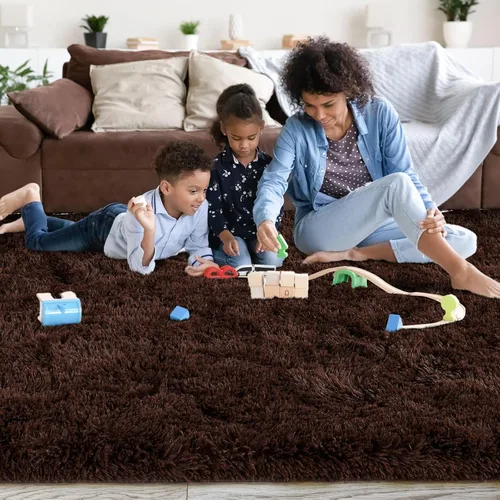Miniatura 223 de Alfombras de área de 8x10 para sala de estar, alfombra shaggy grande ultra suave y esponjosa para dormitorio, alfombras de felpa mullida Blanco crema