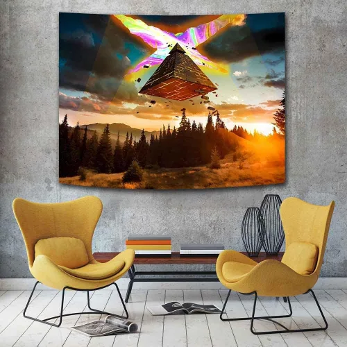Miniatura 5 de Ine Ive Tapiz de naturaleza del bosque, Gravity Falls Tapiz de dibujos animados 40x30 pulgadas Fantasía Naturaleza Paisaje Decoración de pared